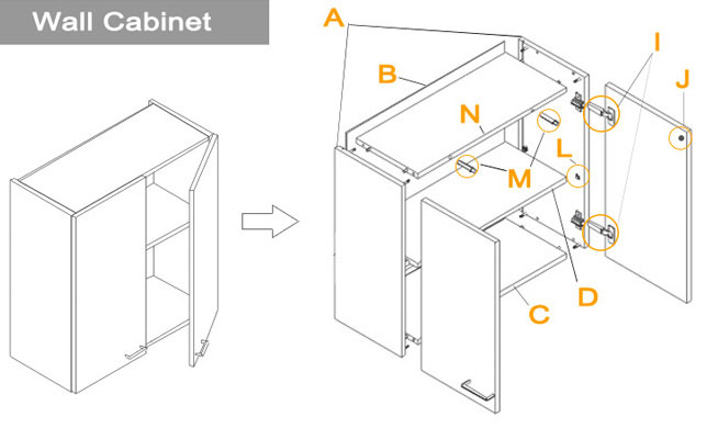 AB Sales kitchen wall cabinet