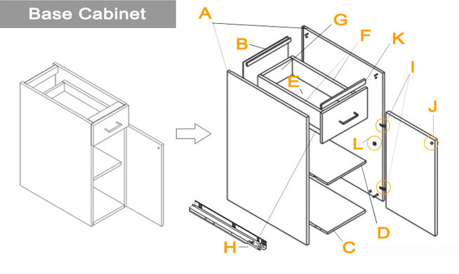 AB Sales kitchen base cabinet